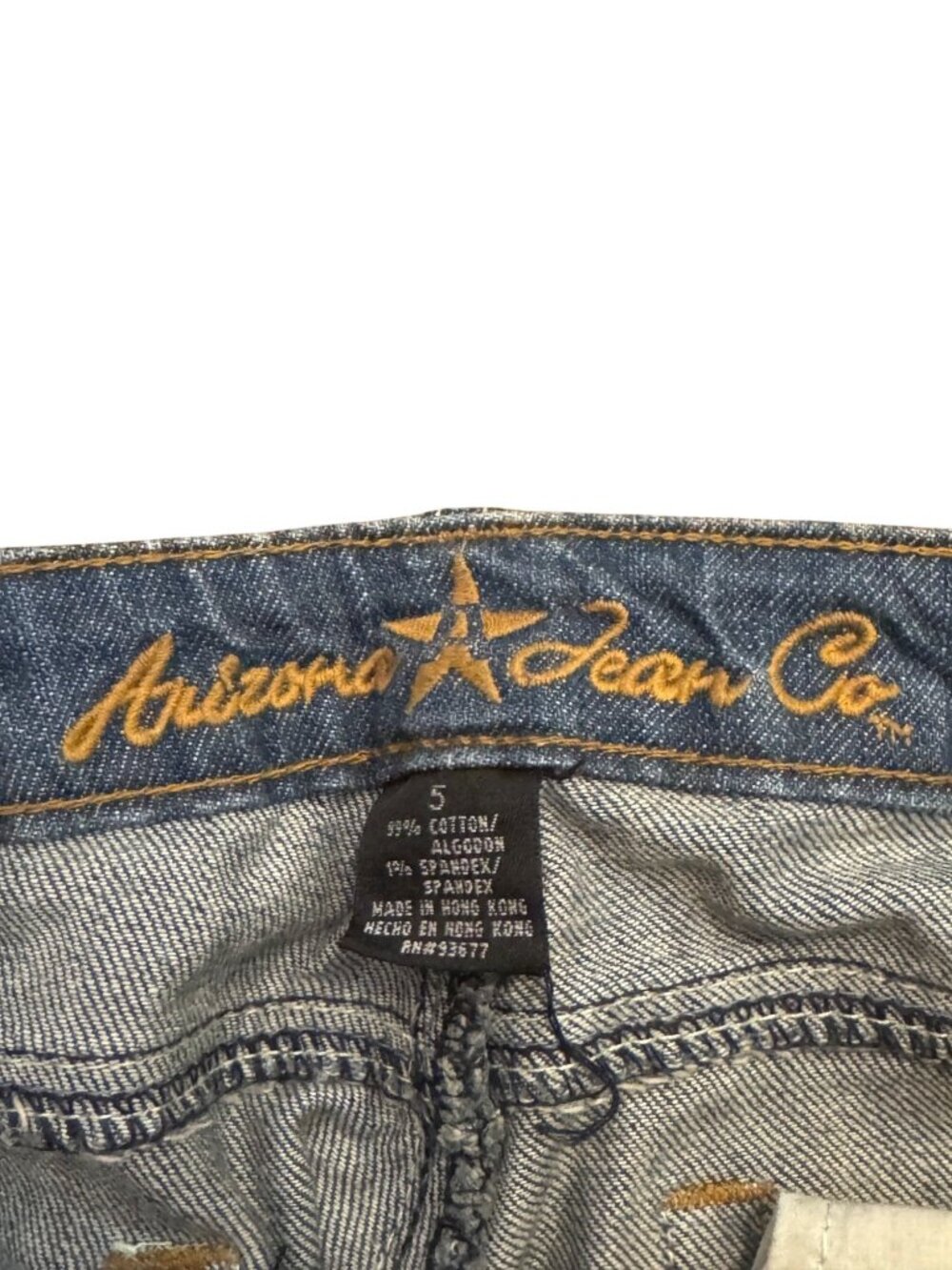 Arizona Jean Co. Womens Distressed Flare Denim Jeans Size 5 Medium Wash Pre-Owne - Picture 3 of 4
